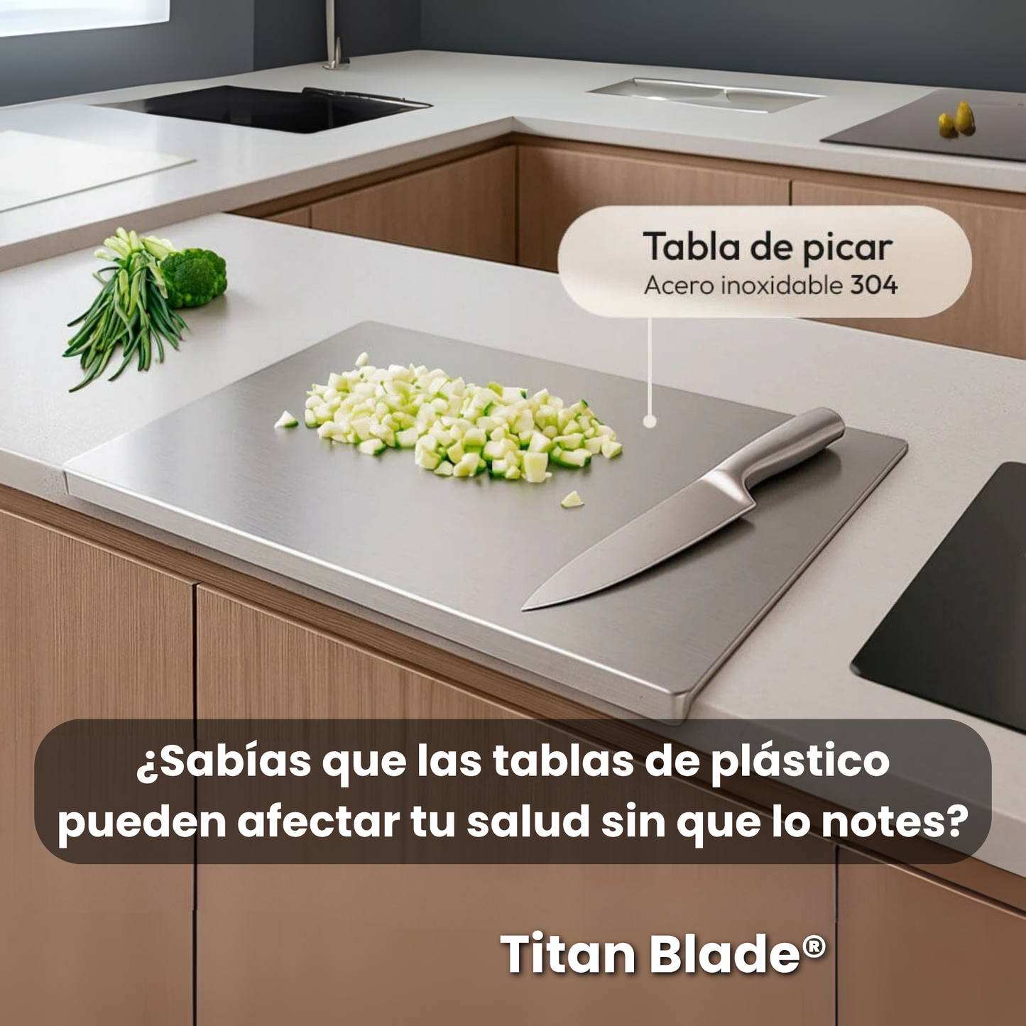 Tabla para picar acero inoxidable - TitanBlade®
