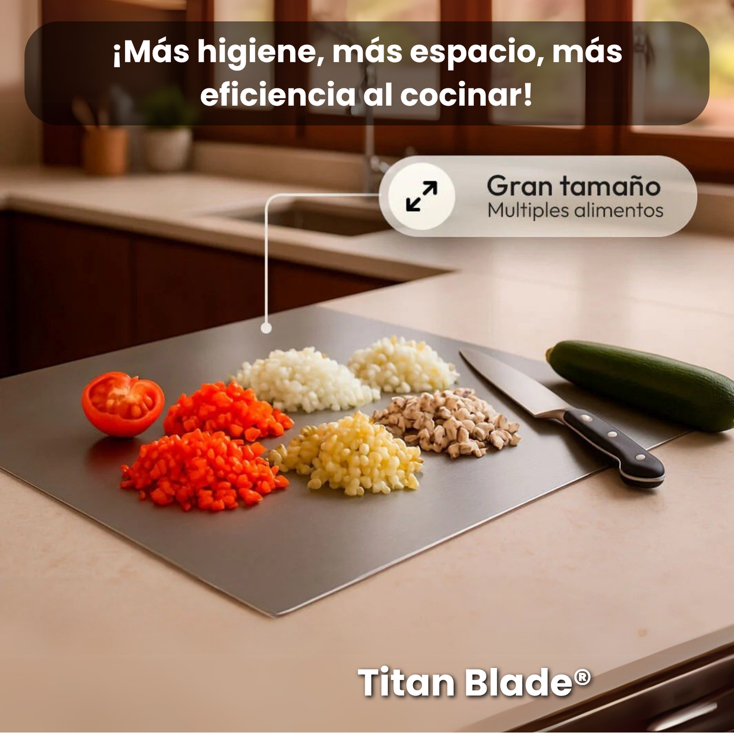 Tabla para picar acero inoxidable - TitanBlade®
